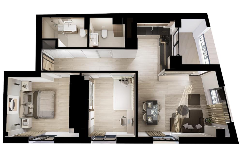 Glavna slika -Stan u zgradi, novogradnja, etažno grejanje, oglas ID 376171