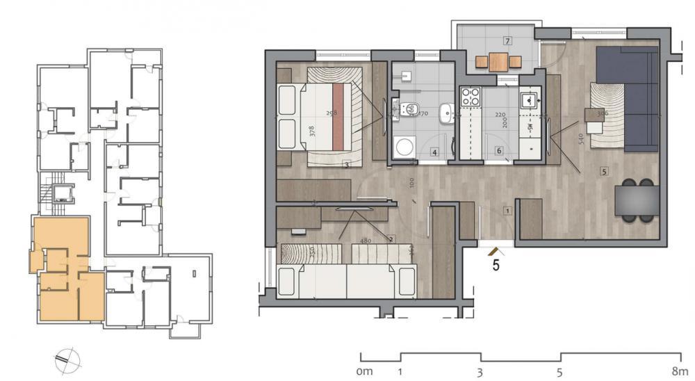 Glavna slika -Prodaja dvoiposobnog stana, Pantelej Niš, terasa, lift