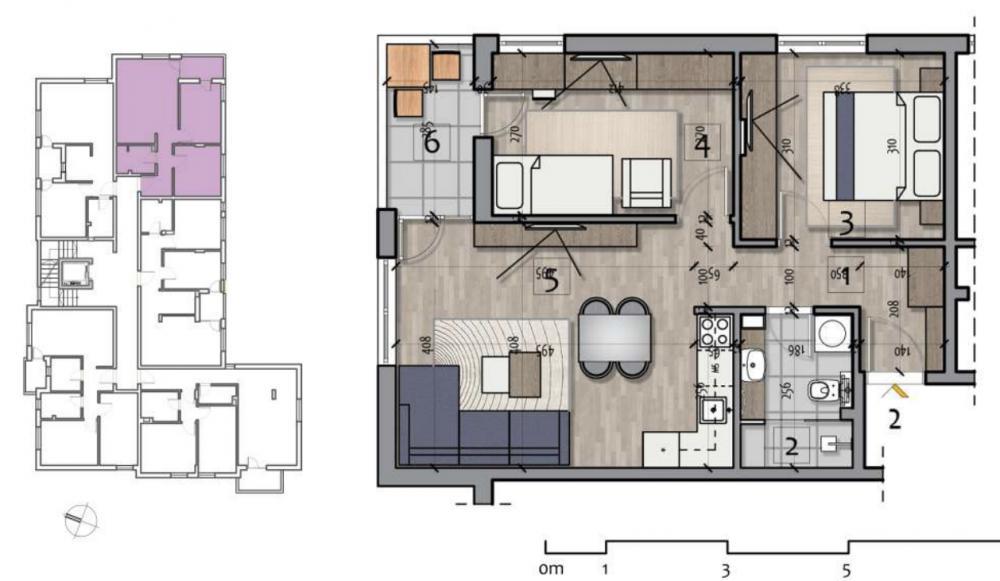 Glavna slika -Prodaja dvoiposobnog stana, Pantelej Niš, terasa, lift