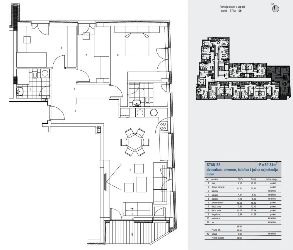 Glavna slika -Prodaja troiposobnog stana, U blziini Pravnog i fakulteta Umetnosti Niš, terasa, lift