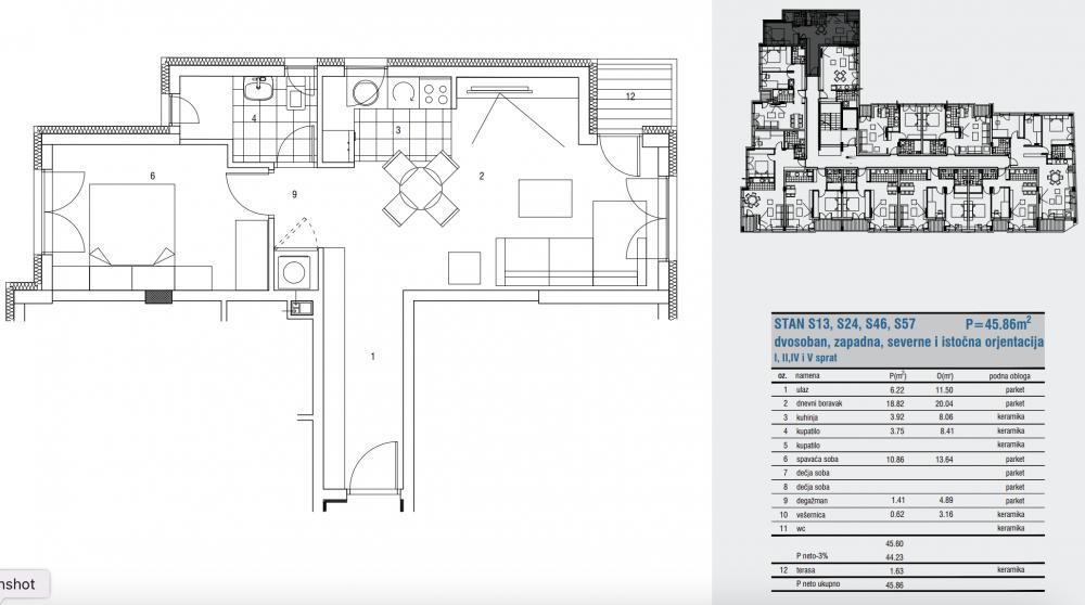 Glavna slika -Prodaja dvosobnog stana, U blziini Pravnog i fakulteta Umetnosti Niš, terasa, lift