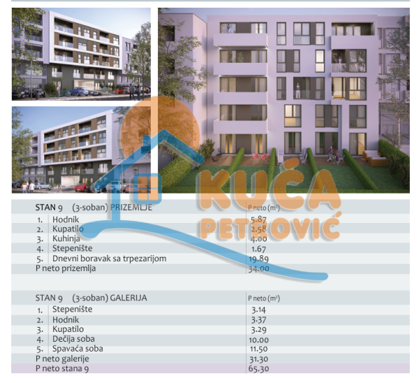 Slika 2 - Stan u zgradi, novogradnja, centralno grejanje, oglas ID p-014728