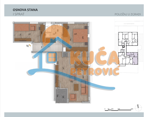 Slika 1 - Stan u zgradi, novogradnja, centralno grejanje, oglas ID p-015094
