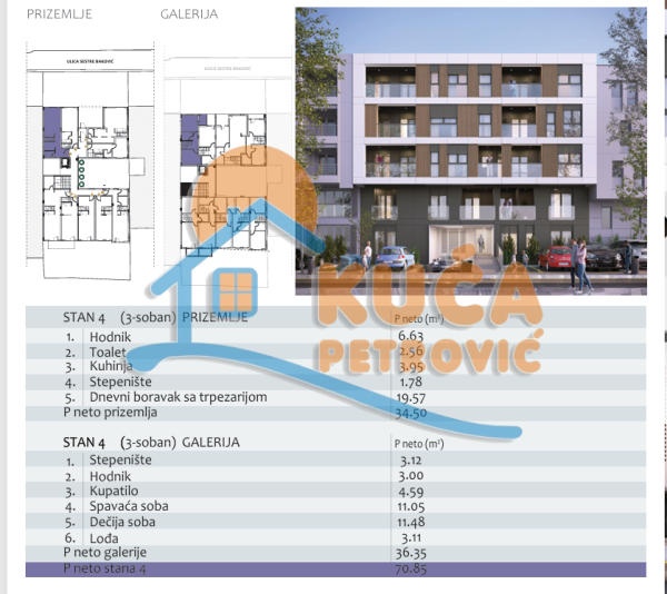 Slika 2 - Stan u zgradi, novogradnja, centralno grejanje, oglas ID p-014724