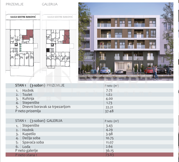Slika 2 - Stan u zgradi, novogradnja, centralno grejanje, oglas ID p-014721