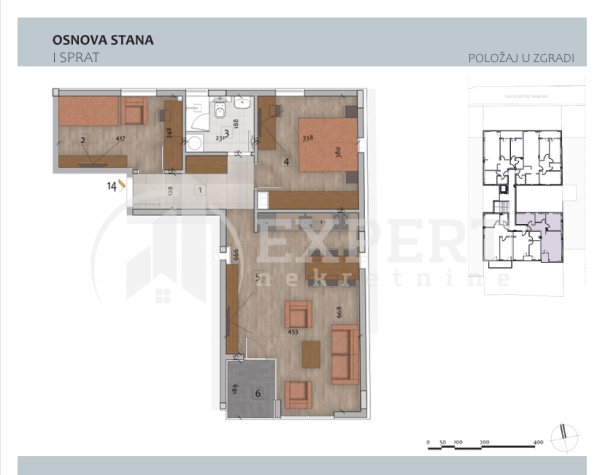 Slika 1 - Stan u zgradi, novogradnja, centralno grejanje, oglas ID p-015094