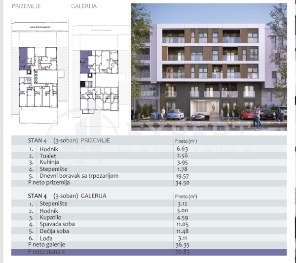 Slika 2 - Stan u zgradi, novogradnja, centralno grejanje, oglas ID p-014724
