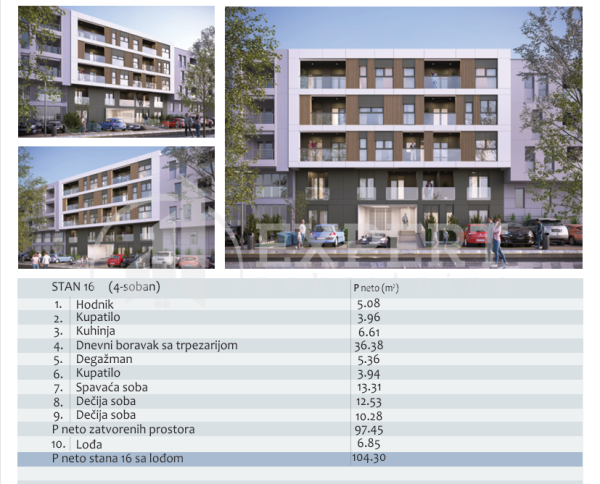 Slika 2 - Stan u zgradi, novogradnja, centralno grejanje, oglas ID p-014713