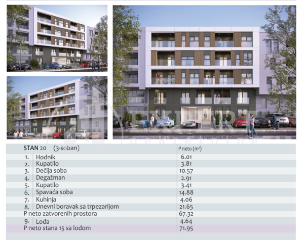 Slika 2 - Stan u zgradi, novogradnja, centralno grejanje, oglas ID p-014718