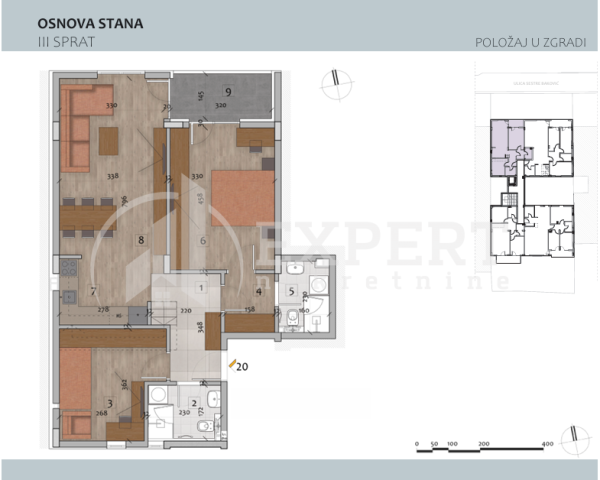 Slika 1 - Stan u zgradi, novogradnja, centralno grejanje, oglas ID p-014718