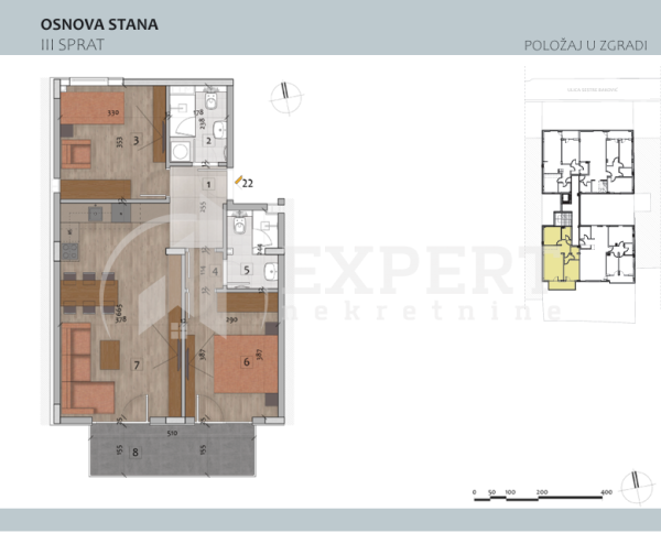 Slika 1 - Stan u zgradi, novogradnja, centralno grejanje, oglas ID p-014719
