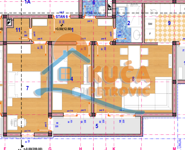 Slika 3 - Stan u zgradi, novogradnja, uknjižen, grejanje na struju, oglas ID p-015427