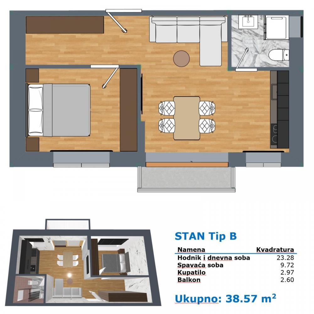 Glavna slika -Prodaja jednoiposobnog stana, U blizini Durlanske pijace Niš, terasa, lift