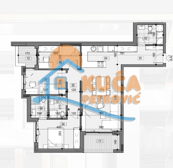 Slika 3 - Stan u zgradi, novogradnja, etažno grejanje, oglas ID p-015510
