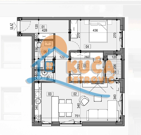 Slika 2 - Stan u zgradi, novogradnja, etažno grejanje, oglas ID p-015512