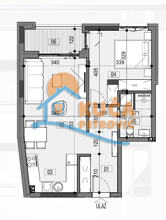 Slika 2 - Stan u zgradi, novogradnja, etažno grejanje, oglas ID p-015515