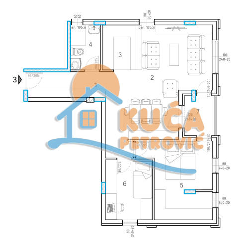 Slika 2 - Stan u zgradi, novogradnja, etažno grejanje, oglas ID p-015643