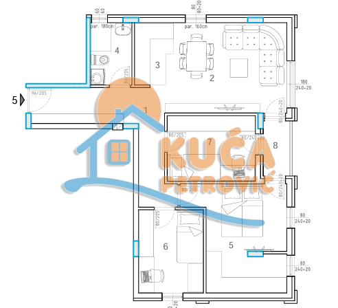Slika 4 - Stan u zgradi, novogradnja, etažno grejanje, oglas ID p-015648