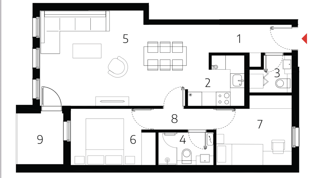 Slika 1 - 2.5 stan u prizemlju nove zgrade