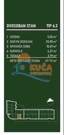 Slika 1 - Stan u zgradi, novogradnja, centralno grejanje, oglas ID p-015786