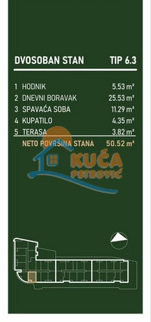 Slika 2 - Stan u zgradi, novogradnja, centralno grejanje, oglas ID p-015787