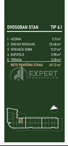 Slika 2 - Stan u zgradi, novogradnja, centralno grejanje, oglas ID p-015785