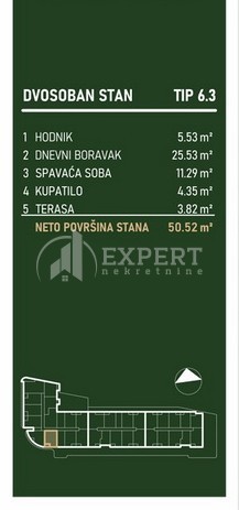 Slika 2 - Stan u zgradi, novogradnja, centralno grejanje, oglas ID p-015787