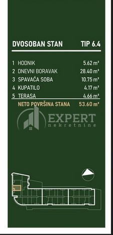 Slika 2 - Stan u zgradi, novogradnja, centralno grejanje, oglas ID p-015789