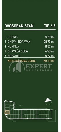 Slika 2 - Stan u zgradi, novogradnja, centralno grejanje, oglas ID p-015791