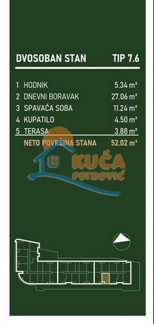 Slika 2 - Stan u zgradi, novogradnja, centralno grejanje, oglas ID p-015800