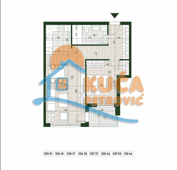 Slika 1 - Stan u zgradi, novogradnja, centralno grejanje, oglas ID p-015806