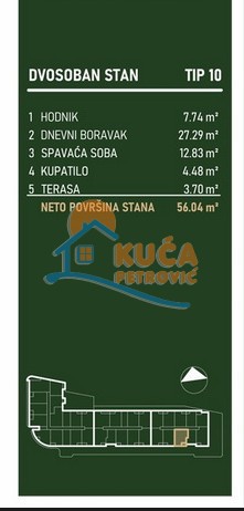 Slika 2 - Stan u zgradi, novogradnja, centralno grejanje, oglas ID p-015806