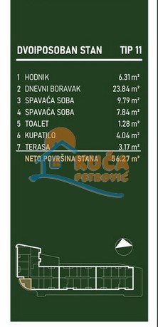 Slika 2 - Stan u zgradi, novogradnja, centralno grejanje, oglas ID p-015807