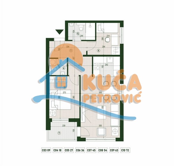 Slika 1 - Stan u zgradi, novogradnja, centralno grejanje, oglas ID p-015809