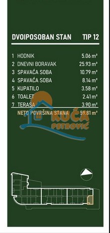 Slika 2 - Stan u zgradi, novogradnja, centralno grejanje, oglas ID p-015809