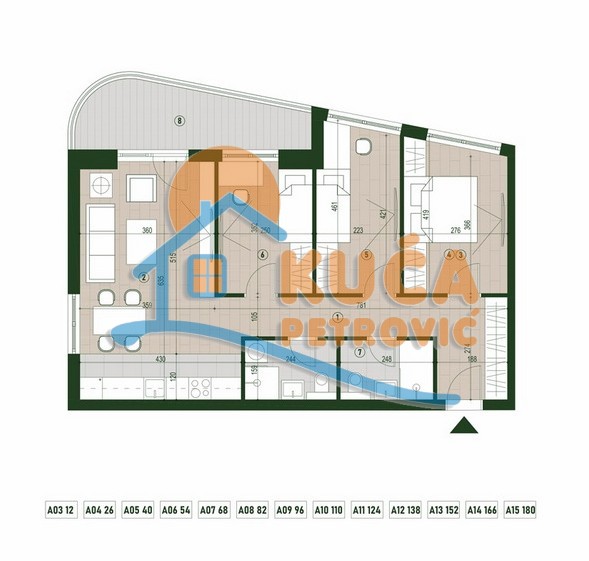 Slika 1 - Stan u zgradi, novogradnja, centralno grejanje, oglas ID p-015812