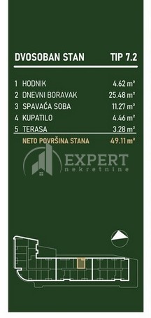 Slika 1 - Stan u zgradi, novogradnja, centralno grejanje, oglas ID p-015796