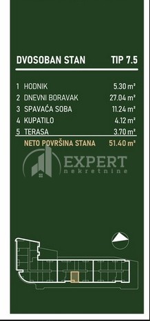 Slika 2 - Stan u zgradi, novogradnja, centralno grejanje, oglas ID p-015799