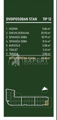 Slika 2 - Stan u zgradi, novogradnja, centralno grejanje, oglas ID p-015809