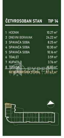 Slika 2 - Stan u zgradi, novogradnja, centralno grejanje, oglas ID p-015812