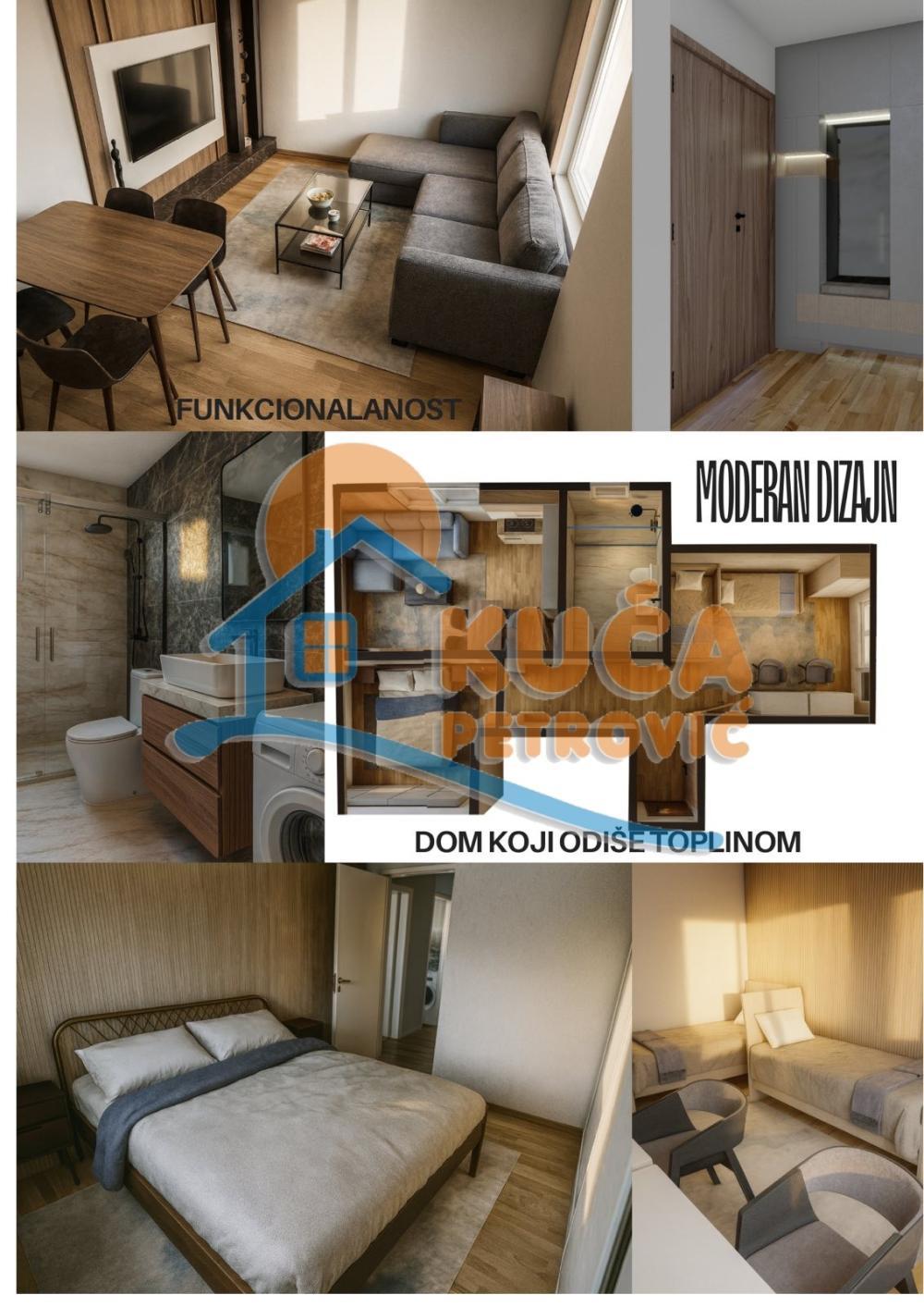 Glavna slika -Stan u zgradi, novogradnja, uknjižen, grejanje na struju, oglas ID p-016074