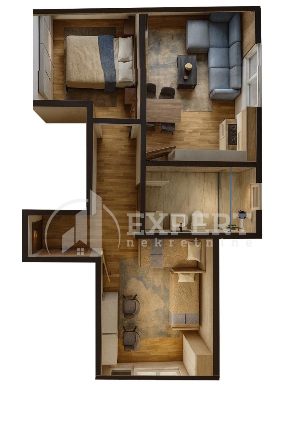 Slika 1 - Stan u zgradi, novogradnja, uknjižen, grejanje na struju, oglas ID p-016074