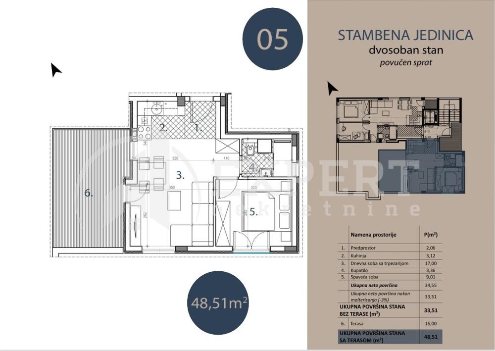 Slika 2 - Stan u zgradi, novogradnja, grejanje na struju, oglas ID p-016115