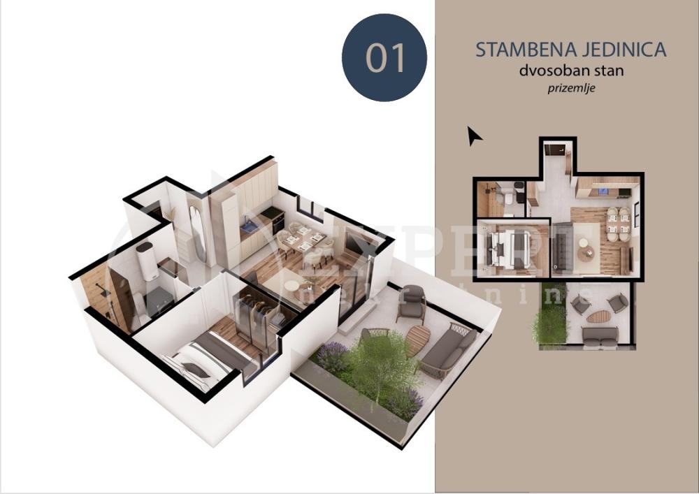 Slika 1 - Stan u zgradi, novogradnja, grejanje na struju, oglas ID p-016124