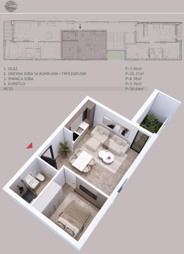 Glavna slika -1.5 stan, dostupan na više spratova, Palilula Bubanj