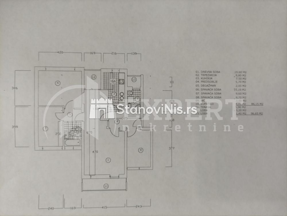 Glavna slika -Stan u zgradi, uknjižen, centralno grejanje, oglas ID p-06507