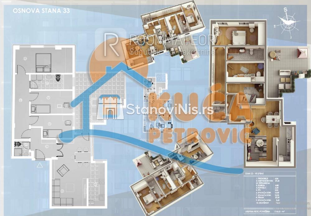 Slika 1 - Stan u zgradi, novogradnja, etažno grejanje, oglas ID p-09774