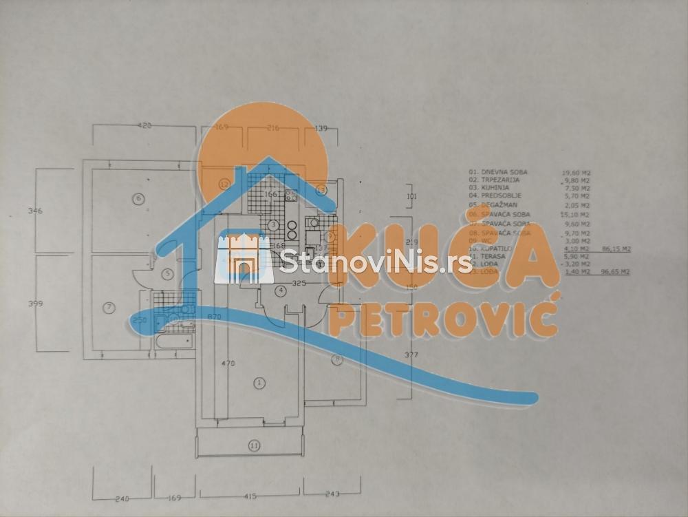 Glavna slika -Stan u zgradi, uknjižen, centralno grejanje, oglas ID p-06507