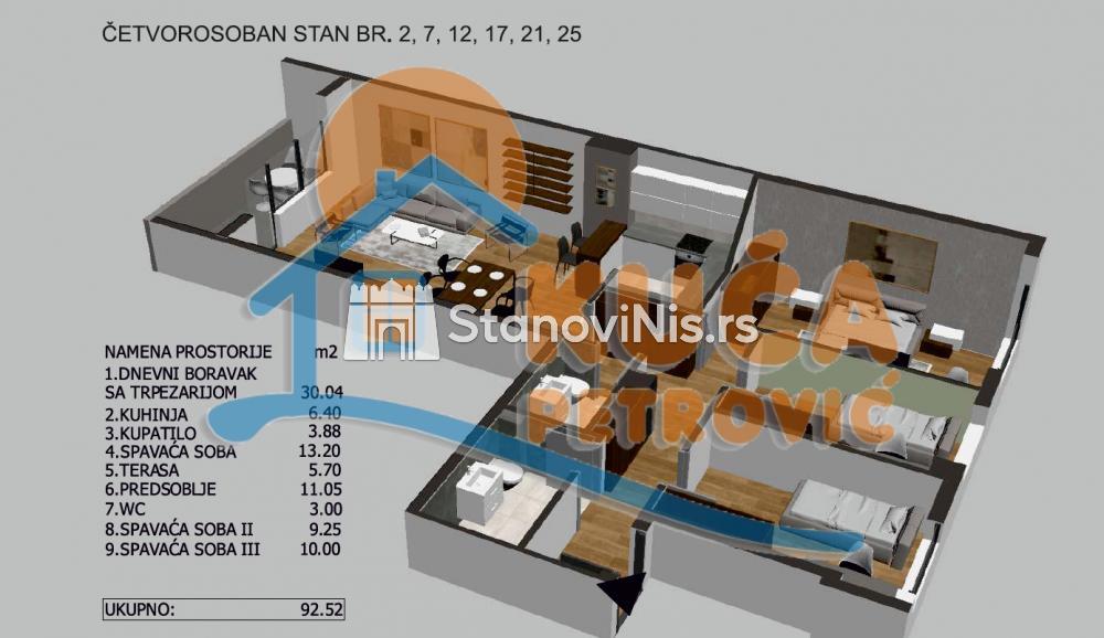 Slika 3 - Stan u zgradi, novogradnja, etažno grejanje, oglas ID p-05722