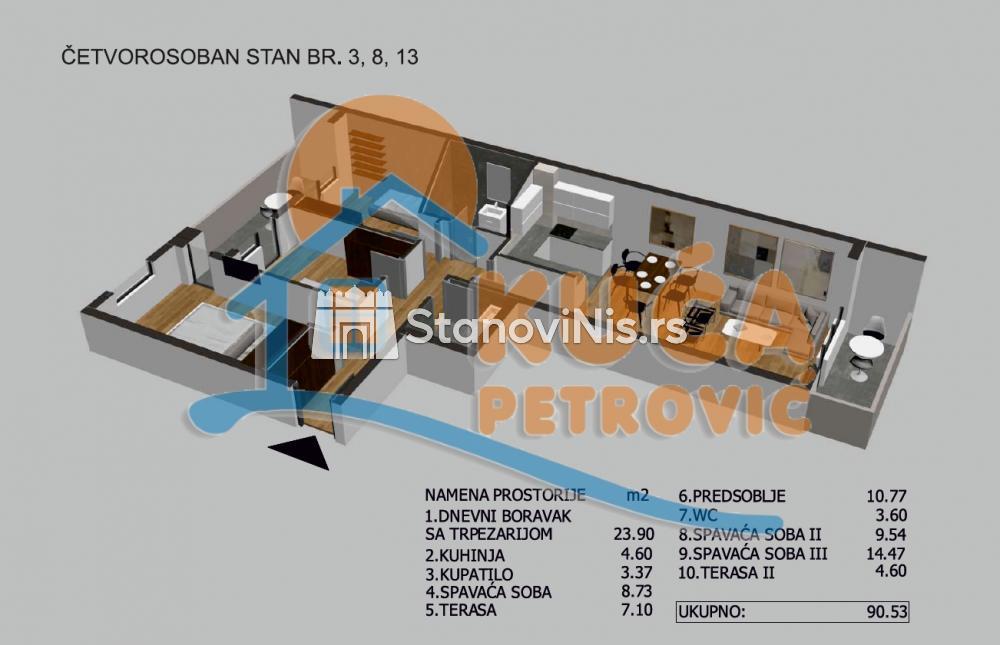 Slika 3 - Stan u zgradi, novogradnja, etažno grejanje, oglas ID p-05723